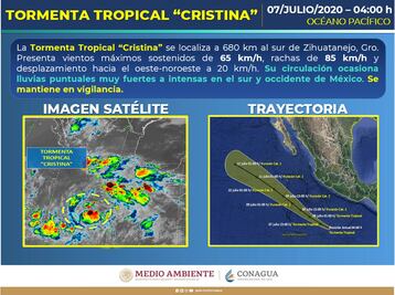 La tormenta tropical Cristina se forma en el Pacífico
