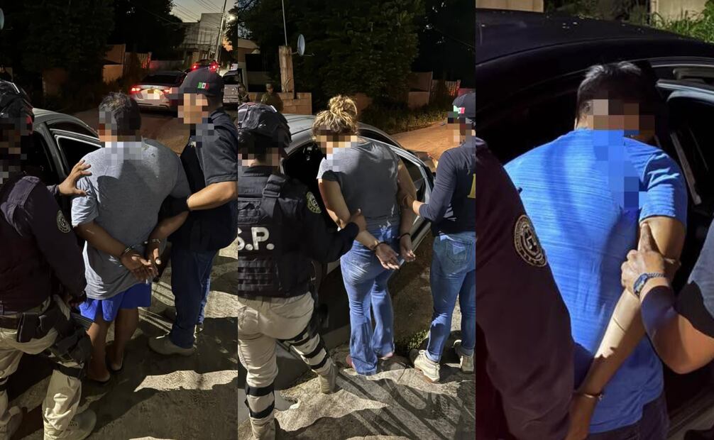 Se detuvo a dos hombres y una mujer: Damaris Eunice “N”, Jorge Enrique “N” y Roberto Alejandro “N”.
Foto: Especial.