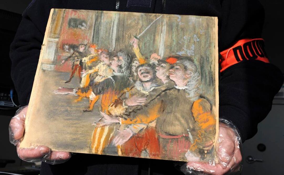 "Les Choristes" es lo que se conoce como un monotipo, a medio camino entre la pintura y el grabado. FOTO: AP.