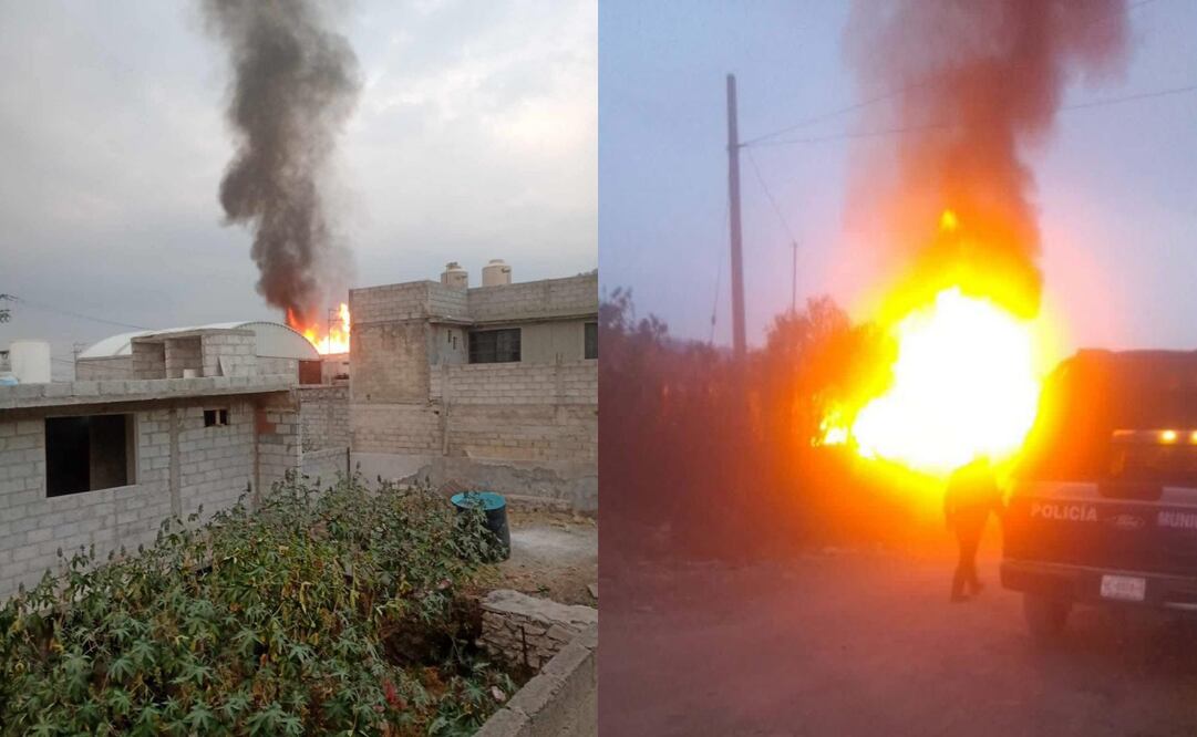 Incendio en bodega de desechos industriales en Tultitlán, Estado de México.
Foto: Especial.