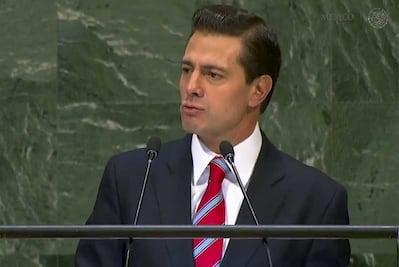 Peña Nieto pide en la ONU atender urgentemente el "flagelo" del tráfico de armas