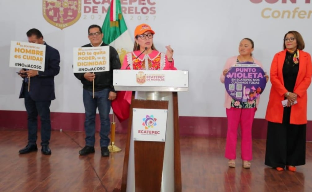 Alcaldesa de Ecatepec anuncia plan integral de apoyo para combatir la violencia contra las mujeres.
Foto: Especial.