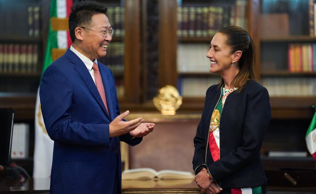 Claudia Sheinbaum y el embajador de República Popular China, Chen Daojiang. Foto: Presidencia/Archivo