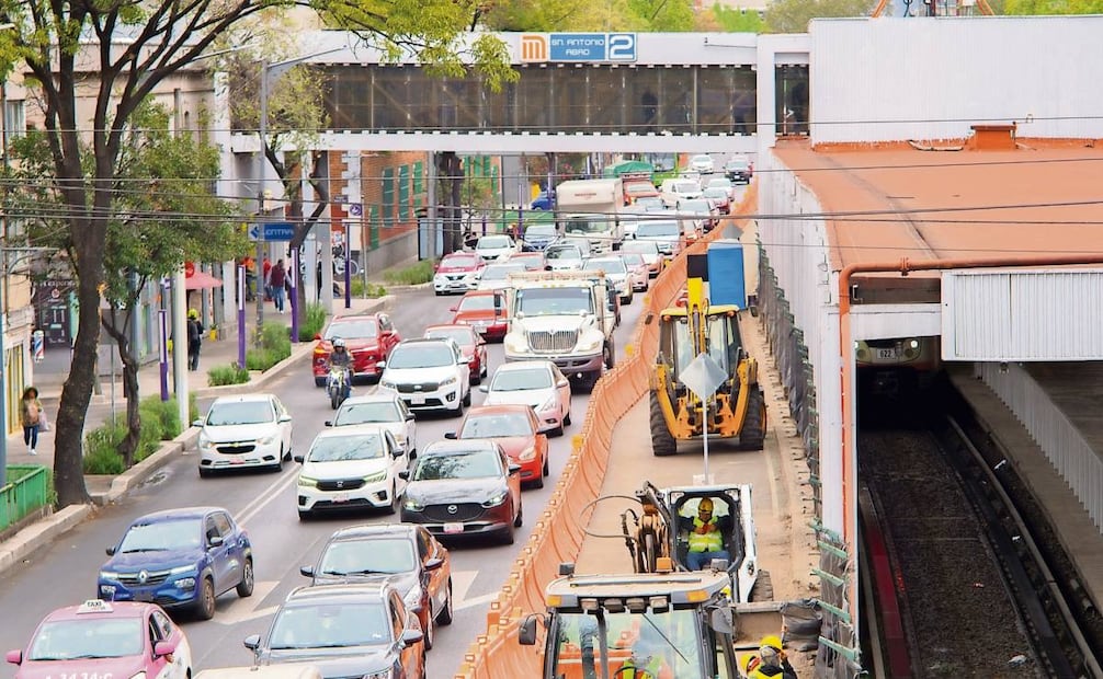 Obras y caos en Tlalpan. Foto: Osmar Alvarado / EL UNIVERSAL