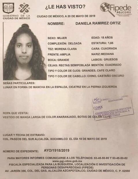 PGJ: A Daniela la asesinaron el día de su desaparición