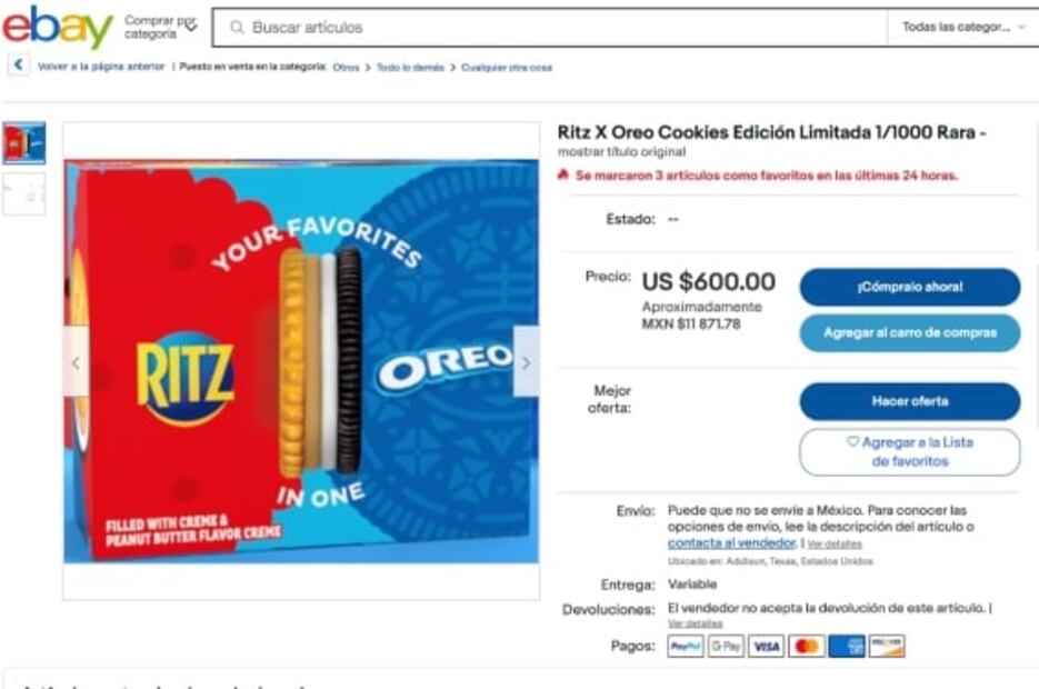Oreo y Ritz crean galleta edición limitada que se agotó en horas
