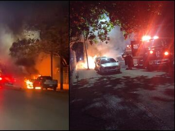 Queman 3 autos frente a oficinas de la Secretaría de Seguridad en Villahermosa, Tabasco