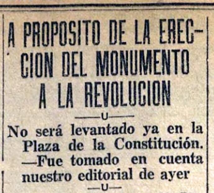 Hace un siglo, un Monumento a la Revolución se levantaría en el Zócalo