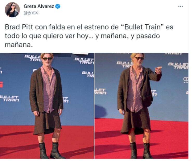 Estas son las razones detrás de la falda que usó Brad Pitt en la premier de "Bullet Train"