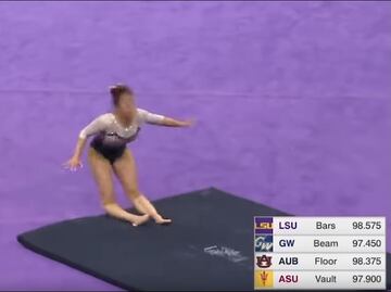 Gimnasta se rompe las dos piernas en plena competencia