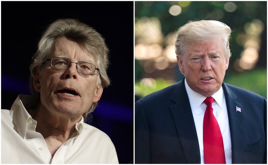 Stephen King (izq) Foto: AP/Mark Lennihan; Donald Trump. Foto: EFE/ Jim Lo Scalzo 