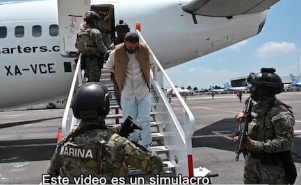 VIDEO: Elementos de seguridad realizan simulacro de secuestro de avión en el AICM