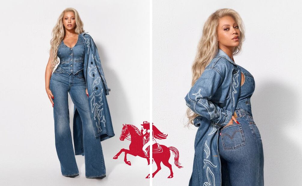 Beyoncé en la nueva campaña para Levi's. Foto: Instagram @beyonce @levis