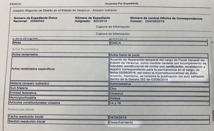 Niegan amparo a exfiscal Winckler por remoción de su cargo 