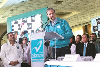 Del Mazo Maza rinde protesta como candidato del Panal