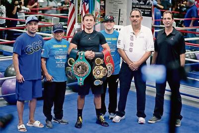 Golovkin expone sus tres títulos medianos