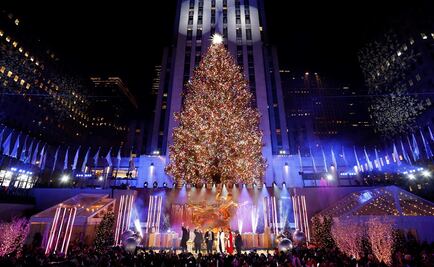 Nueva York da la bienvenida a la Navidad con encendido de árbol del Rockefeller Center