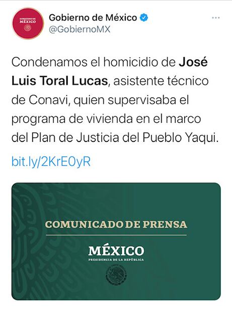 Condenan Gobierno de México y autoridades yaquis la ejecución de funcionario de Conavi en Sonora