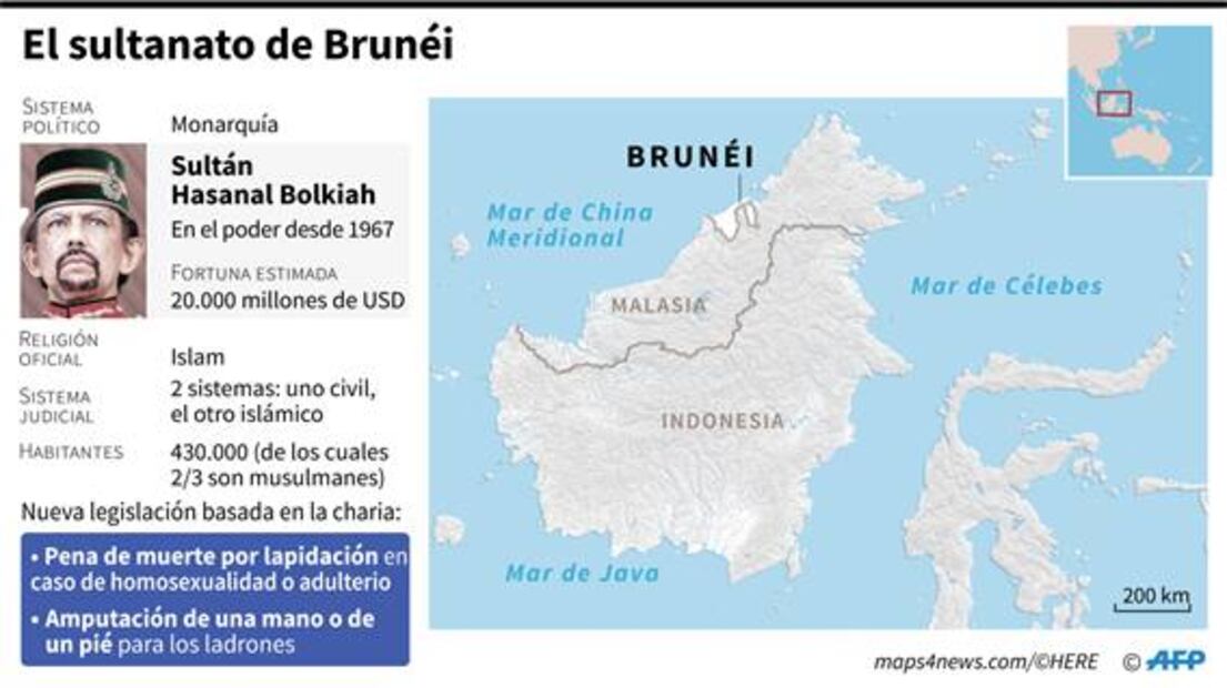 Brunéi instaura la pena de muerte con lapidación y mutilación de extremidades