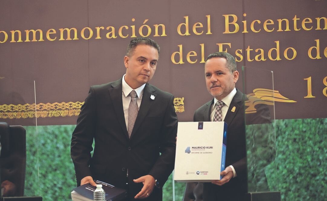 El secretario de Gobierno de Querétaro, Eric Gudiño Torres, entregó el Cuarto Informe en representación del gobernador Mauricio Kuri. Foto: de Fernando Camacho. EL UNIVERSAL