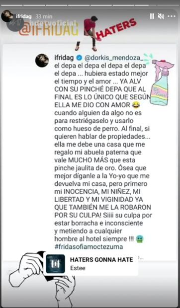"Que mi mamá me devuelva mi virginidad, ya que también me la robaron por su culpa": Frida Sofía 