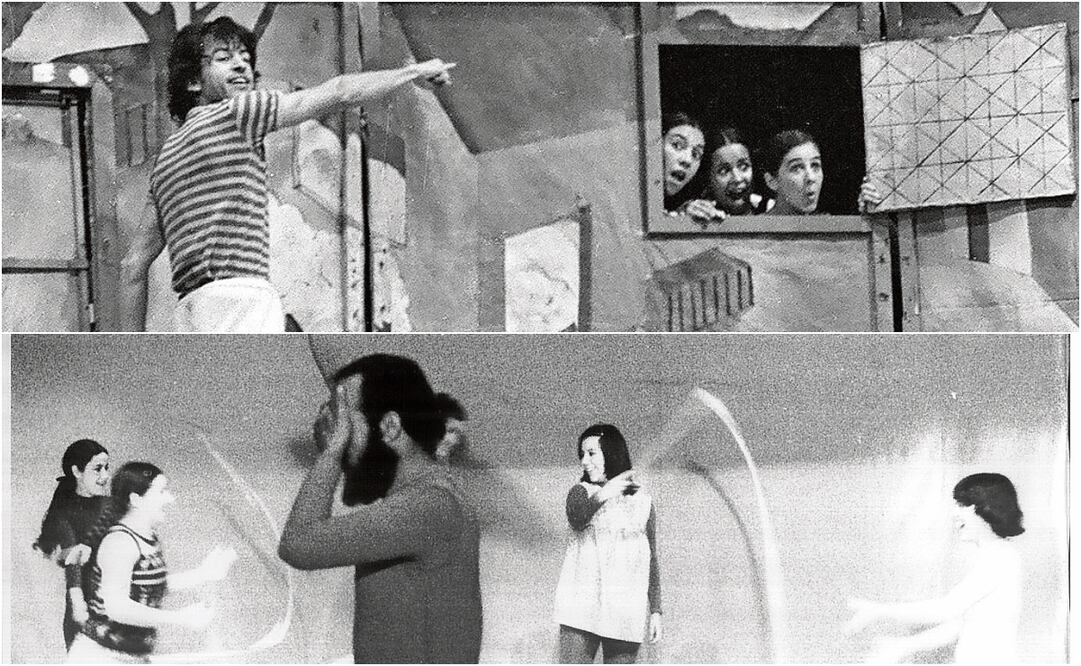Imágenes de las obras El cuerpo humano, que fue llevada a escena en 1973; y A trabajar (1974), con el grupo Circo, Maroma y Teatro, del cual el dramaturgo Otto Minera es miembro fundador. Ambas piezas se presentaron en el extinto Programa Nacional de Teatro Escolar. Fotos: Otto Minera