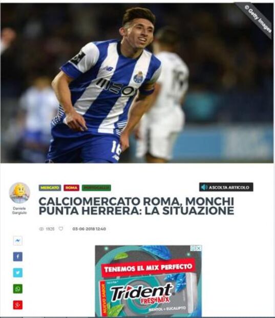 Roma mantiene interés en Héctor Herrera; habrían descartado a Reyes