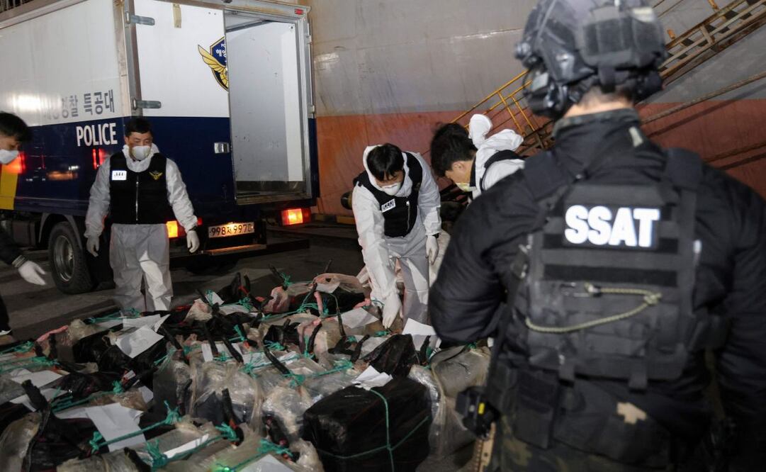 Corea del Sur incauta dos toneladas de cocaína en la mayor operación antidroga de su historia. Foto: AFP