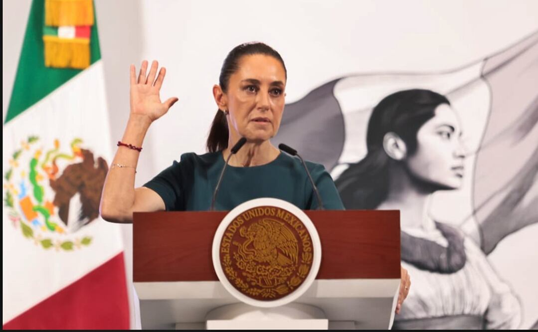 La presidenta Claudia Sheinbaum en la mañanera del 16 de mayo de 2025. Foto: Axel Sánchez/EL UNIVERSAL