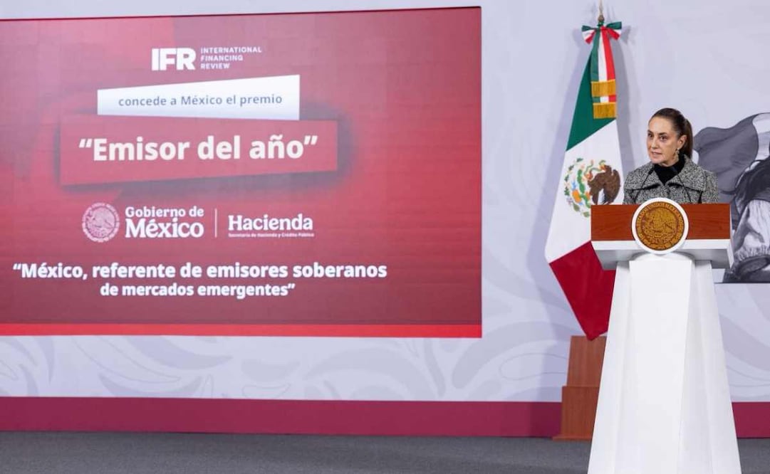 La presidenta Claudia Sheinbaum durante la mañanera del 18 de diciembre del 2025. Foto: Hugo Salvador/ EL UNIVERSAL