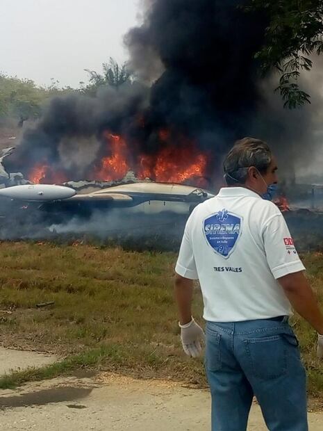 Cae avioneta en Tres Valles, Veracruz