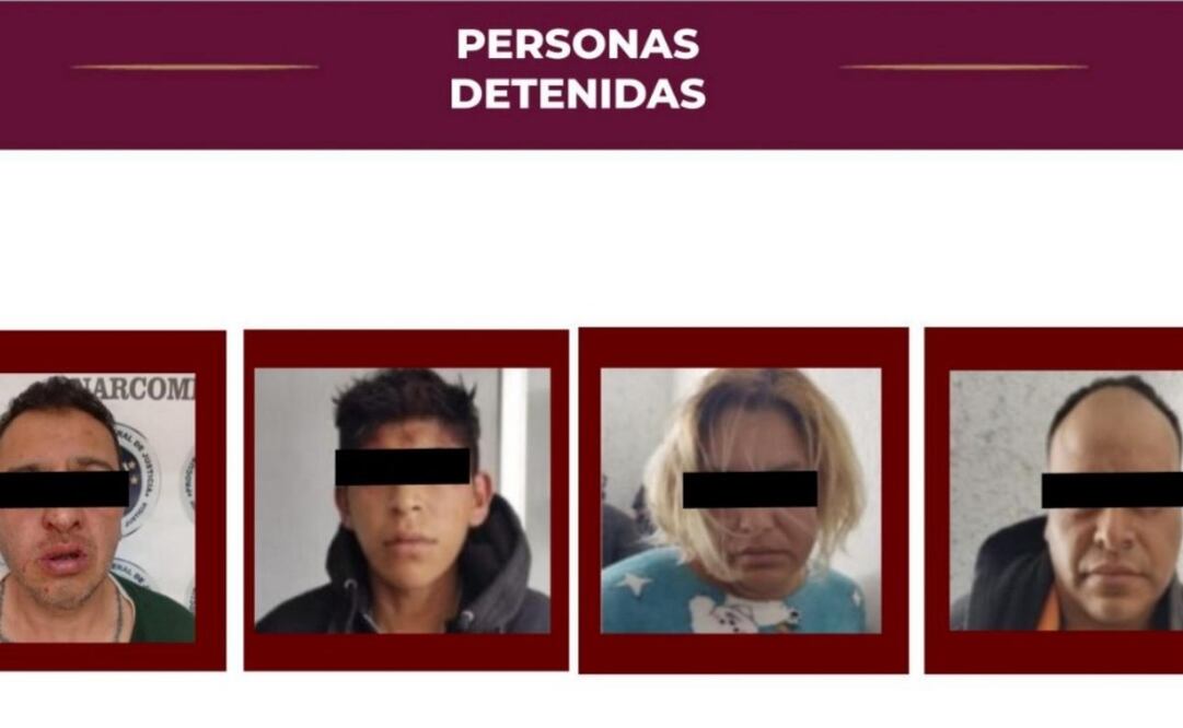 Durante el operativo fueron detenidas cuatro personas, tres hombres y una mujer (06/07/2025). Foto: Especial