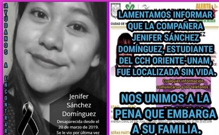 Encuentran cuerpo de Jenifer, estudiante del CCH Oriente