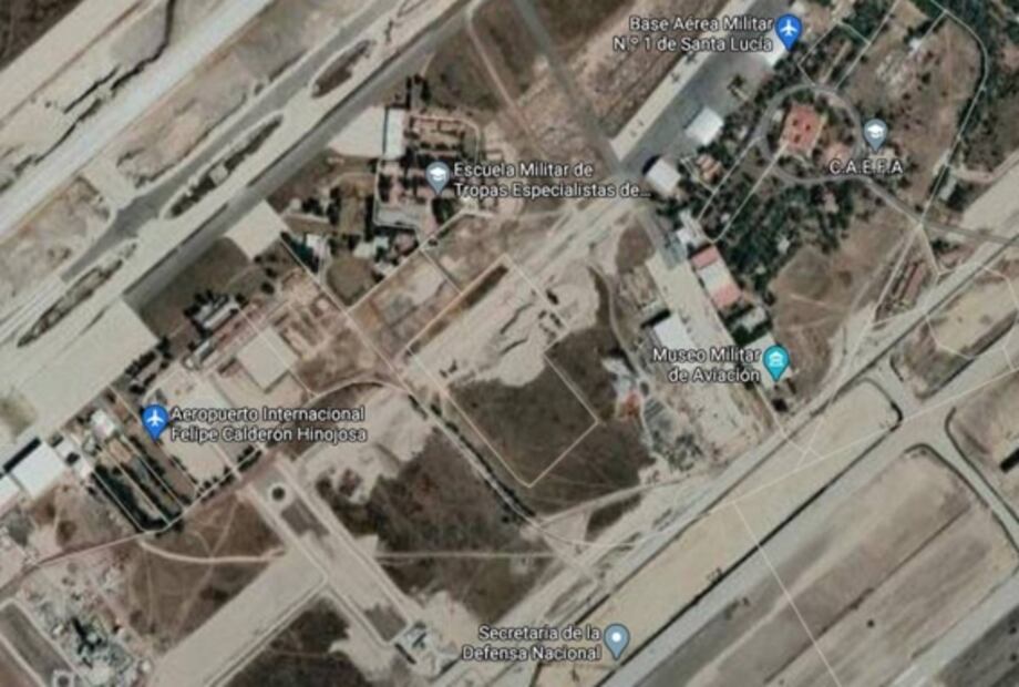 Renombran en Google Maps al aeropuerto de Santa Lucía como “Felipe Calderón Hinojosa”