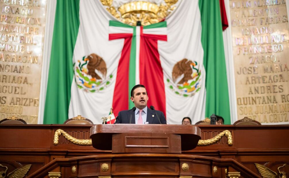 El diputado local de Morena Pedro Haces Lago propuso sancionar a reclutamiento de menores (23/04/2025). Foto: Especial