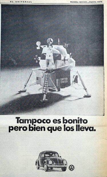 Además resaltaba que no solo acompañaba al espacio, sino también a los pilotos de carreras, a los ingenieros, porque cuando de precisión se trataba no había mejor producto. En el anuncio se veía un paisaje lunar y al fondo la Tierra. Hemeroteca EL UNIVERSAL.