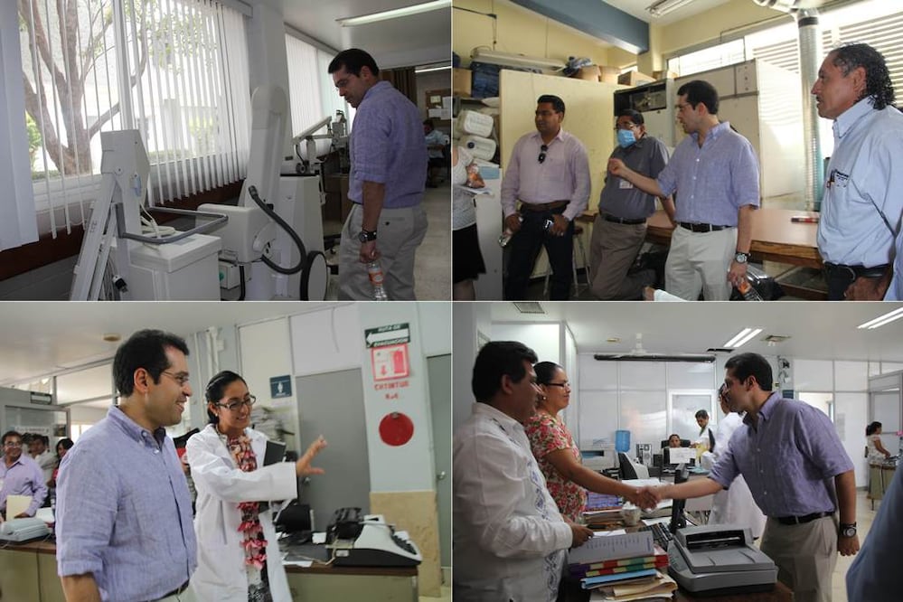El director de finanzas del ISSTE, Luis Antonio Ramírez Pineda, visitó las instalaciones de la clínica hospital de Tehuantepec. (Foto: Roselia Chaca / Quadratín)