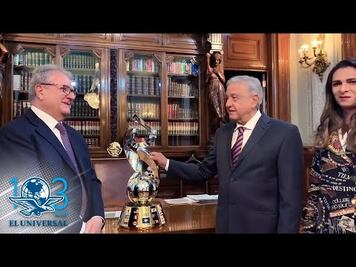 AMLO recibe en Palacio Nacional a Riccardo Fraccari y Ana Guevara