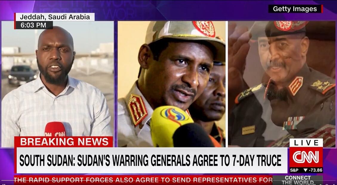 Larry Madowo reporta sobre Sudán. Foto: CNN/Larry Madowo