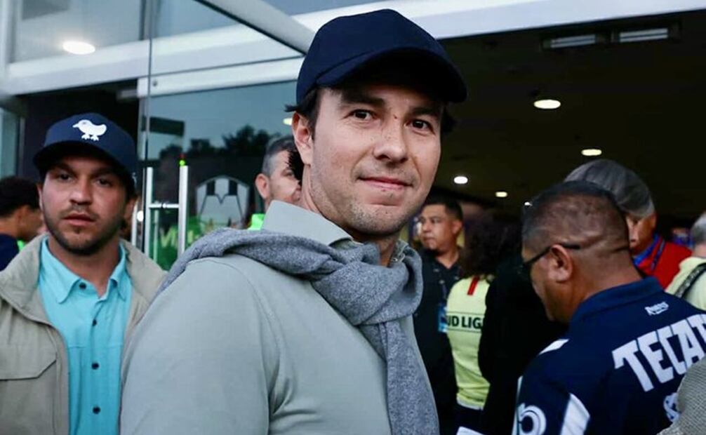 "Checo" Pérez en el Estadio BBVA, previo a la Gran Final del Apertura 2024 entre América y Monterrey - Foto: Imago7