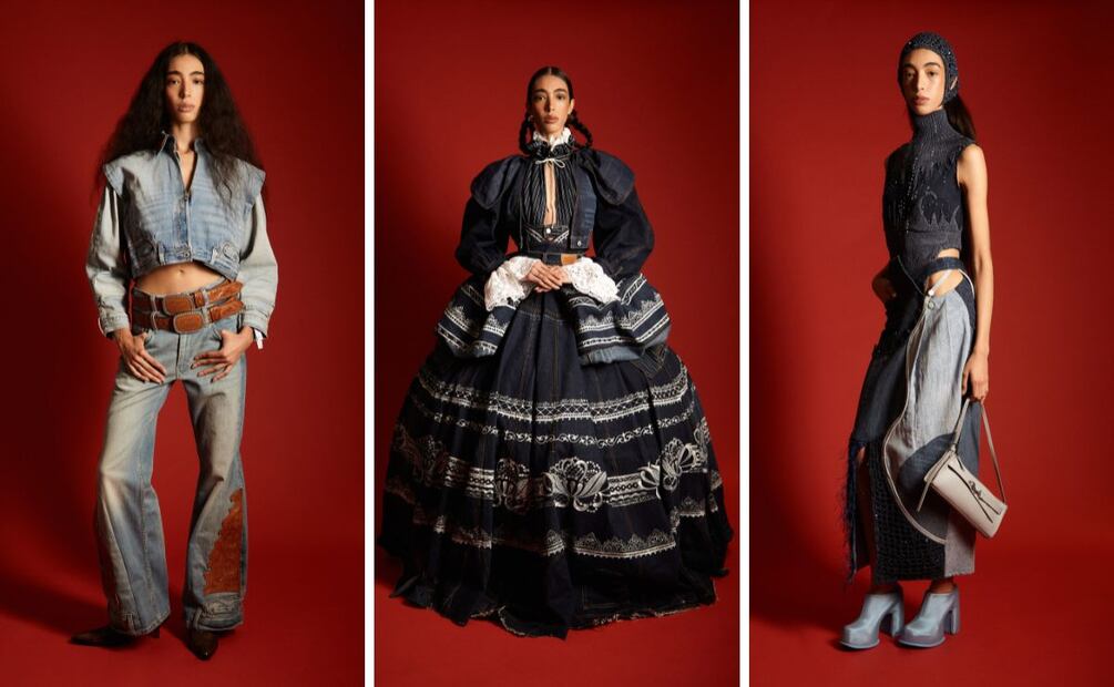 Creaciones de "Denim reimaginado", de Montserrat Messeguer, Olmos y Flores, y Zurce. Foto: Cortesía
