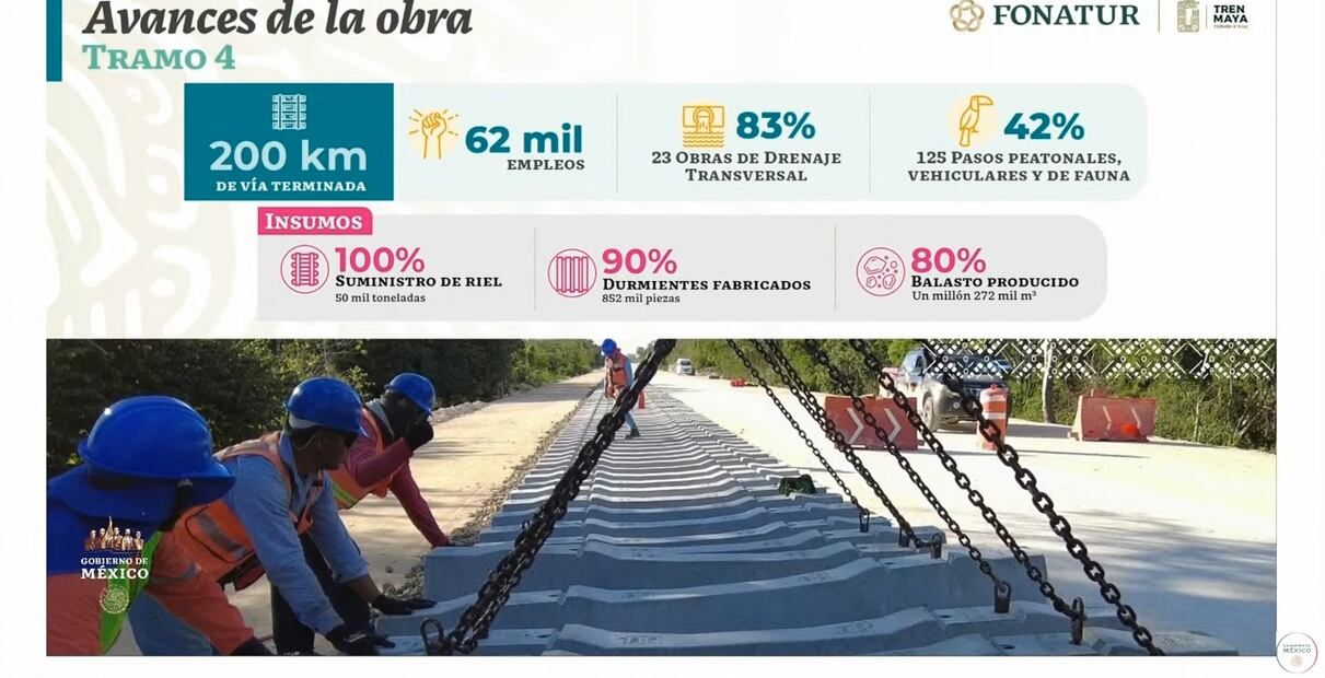 Avances en el tramo 4 del Tren Maya