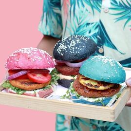 Prueba las Color Veggie Burgers: hamburguesas de colores
