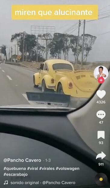 TikTok: tunearon su vocho para ponerle un asoleadero