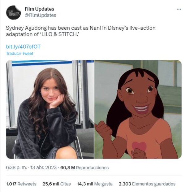 Sydney Agudong, actriz elegida para ser Nani en live action de Lilo y Stitch