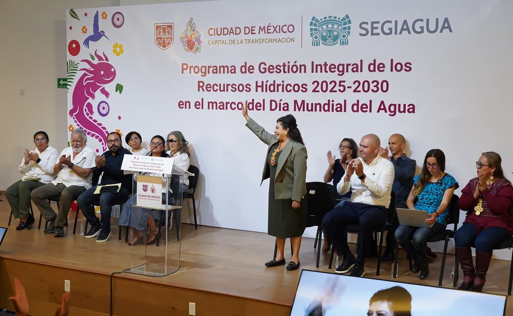 Clara Brugada presenta el Programa de Gestión Integral de los Recursos Hídricos. Foto: Especial