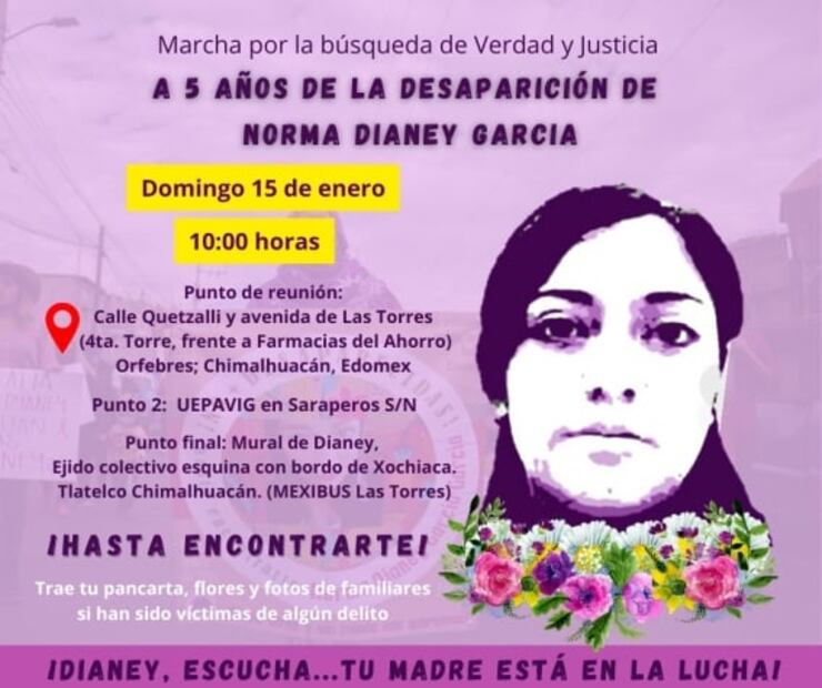 ¡Hasta encontrarte, Norma Dianey! Convocan a marcha a 5 años de su desaparición en Chimalhuacán