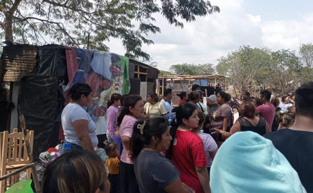 Desalojo de viviendas en Yucatán desata enfrentamiento entre pobladores (05/03/2025). Foto: Especial