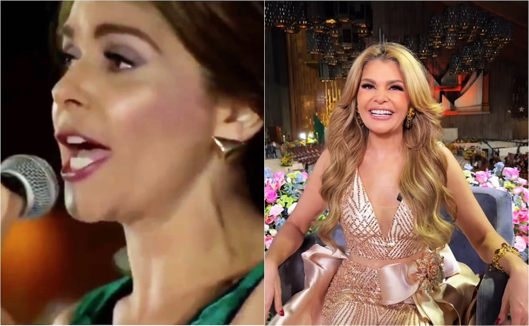 La actriz Itatí Cantoral volvió a la Basílica de Guadalupe para cantar a la morenita en 2024. 
Fotos: YouTube e Instagram