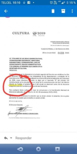 Secretaría de Cultura trata de hacer pasar como "fake news" error sobre día festivo